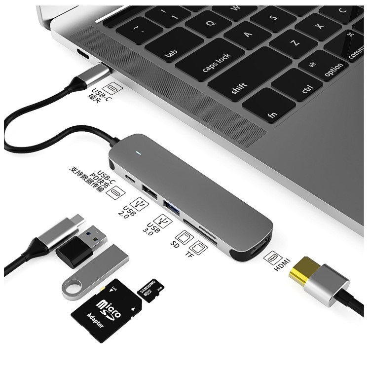 Prevo C605A USB Type-C 6-In-1 Hub Docking Station