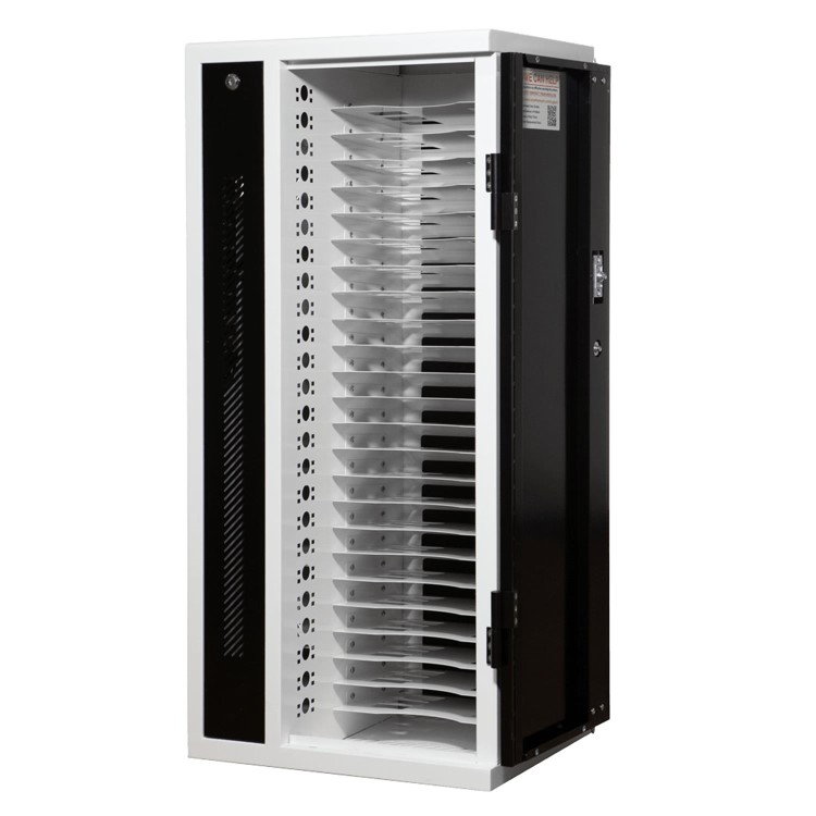 Power Technologies AC-VERT-24 Single Door 24 Chromebooks or Tablets up to 14" Charging Trolley