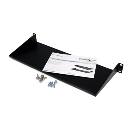 1U Black Universal Server Rack Cabinet Shelf