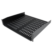 Black Vented Universal Server Rack Cabinet Shelf