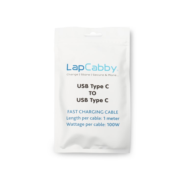 LapCabby 100W 1 Meter USB-C to USB-C Cable 10 Packs