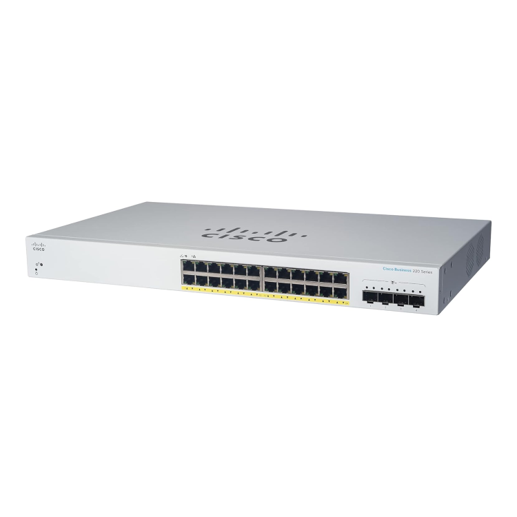 Cisco Business CBS220-24P-4G-UK 24-Port PoE+ Rack-mountable Managed Switch