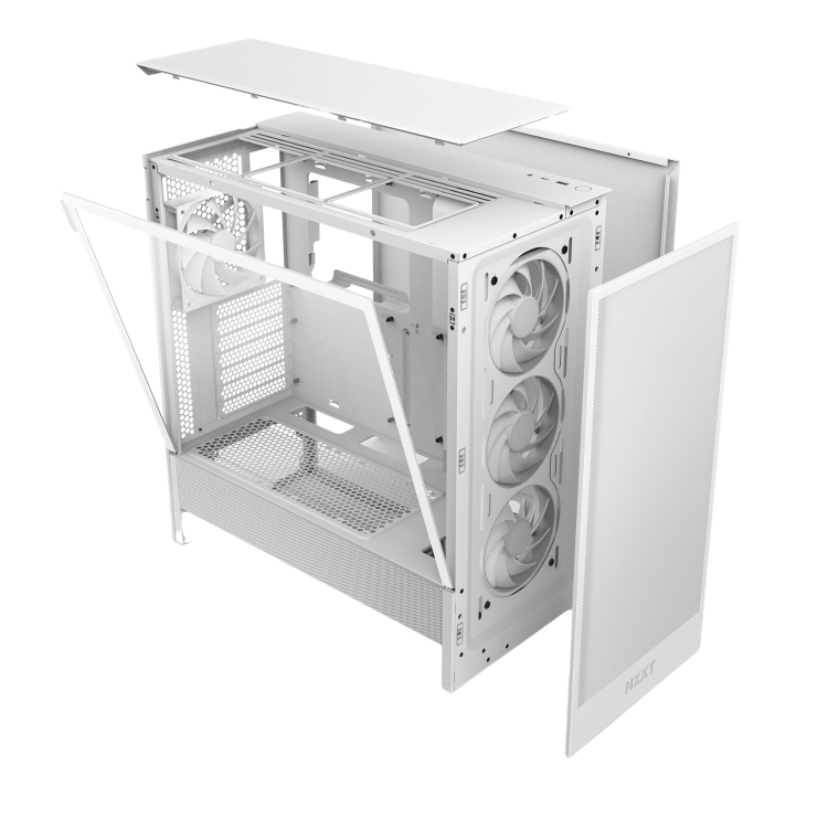 NZXT H5 Flow RGB Mid Tower Gaming PC Case White