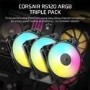 120MM FAN - CORSAIR RS120 RS ARGB PWM DAISY CHAIN 4 PIN, TRIPLE PACK, BLACK