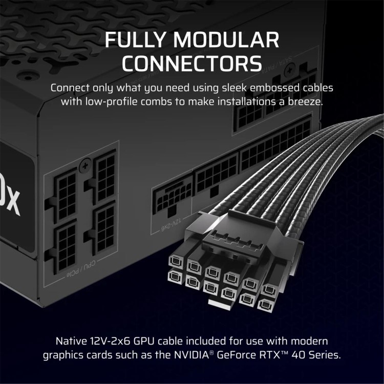 CORSAIR 750W ENTHUSIAST SERIES RM750X PSU, FULLY MODULAR, 80PLUS GOLD, ATX 3.1