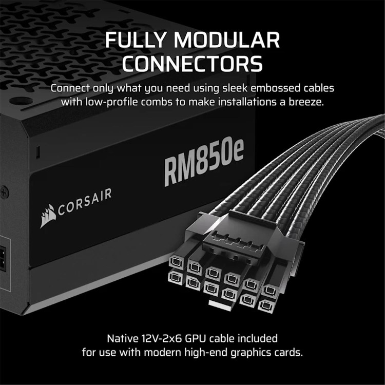 CORSAIR 850W RMe SERIES, RME850E PSU, GOLD CERTIFIED, FULLY MODULAR