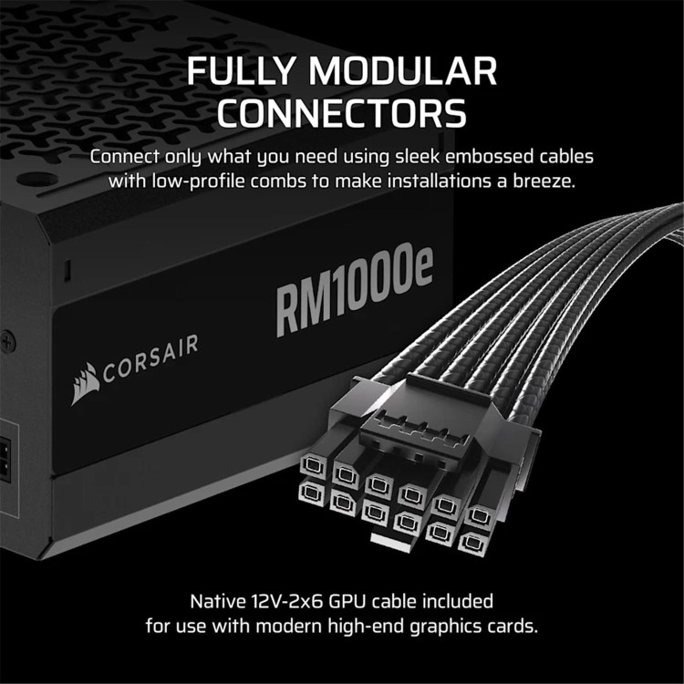 CORSAIR 1000W RMe SERIES, RME1000E PSU, GOLD CERTIFIED, FULLY MODULAR