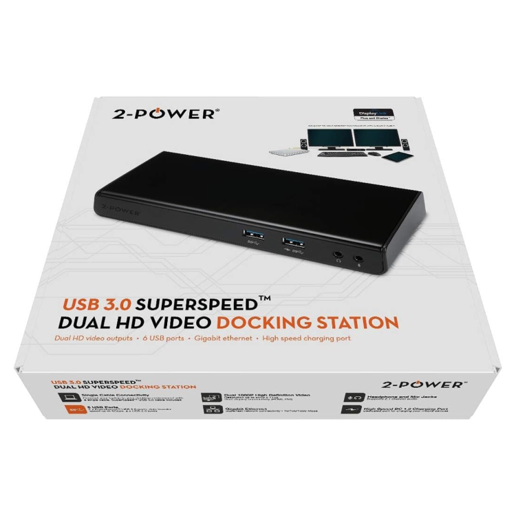 2-Power Dual Display Docking Station 