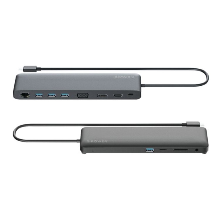 2-Power USB-C DP1.2 Triple Display Mini Docking Station