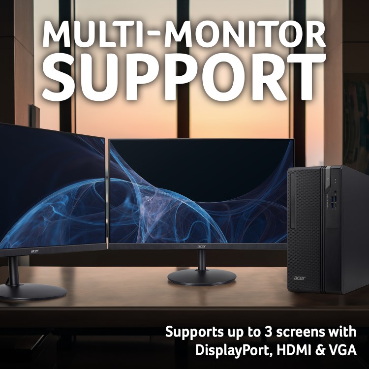 Acer Veriton 2000 Mid Tower Intel Core i3-14100 8GB RAM 256GB SSD Windows 11 Pro Desktop PC