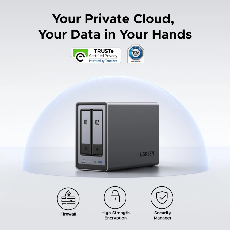 UGREEN NASync DXP2800 8GB RAM 2 Bay SATA Desktop NAS Expansion Enclosure