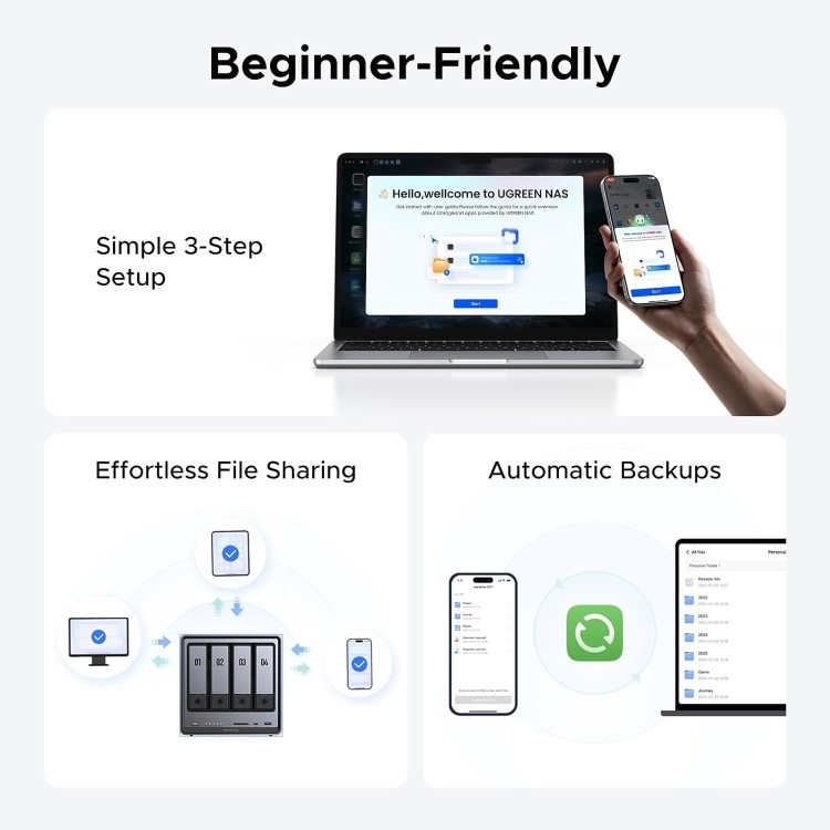 UGREEN NASync DXP4800 Plus 8GB RAM 4 Bay SATA Desktop NAS Expansion Enclosure