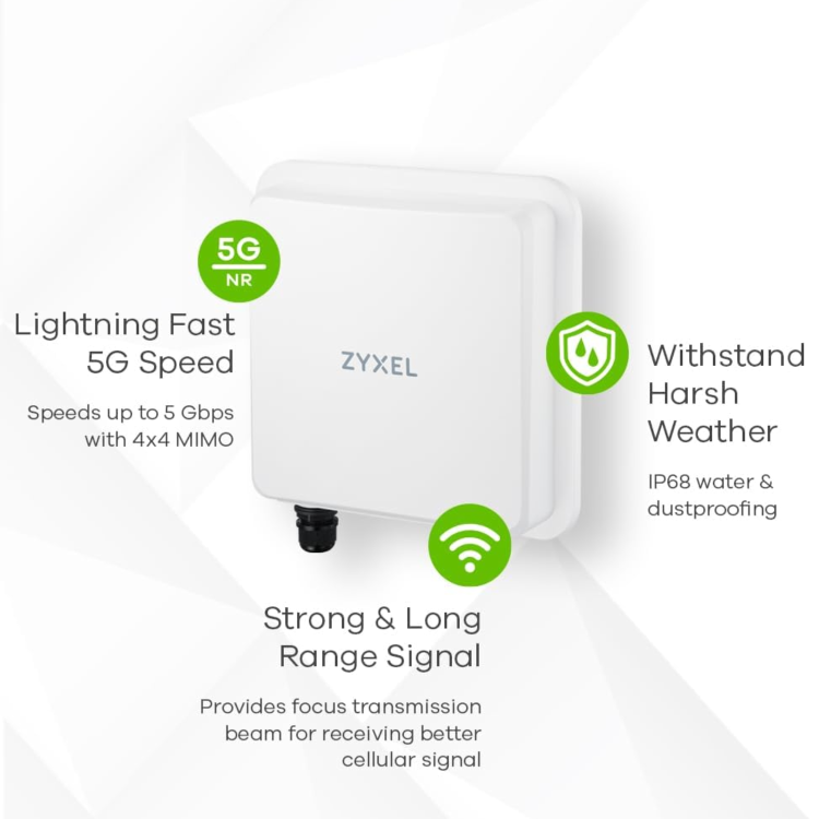 Zyxel Nebula FWA710 Multi-Gigabit Ethernet Dual-band 2.4+5GHz 5G Wireless Router