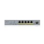 Zyxel GS1350-6HP 5-Port Gigabit Ethernet PoE L2 Desktop Managed Switch
