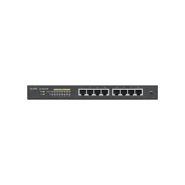 Zyxel GS1900-8HP v3 8-Port Gigabit Ethernet PoE L2 Rack-mountable Managed Switch