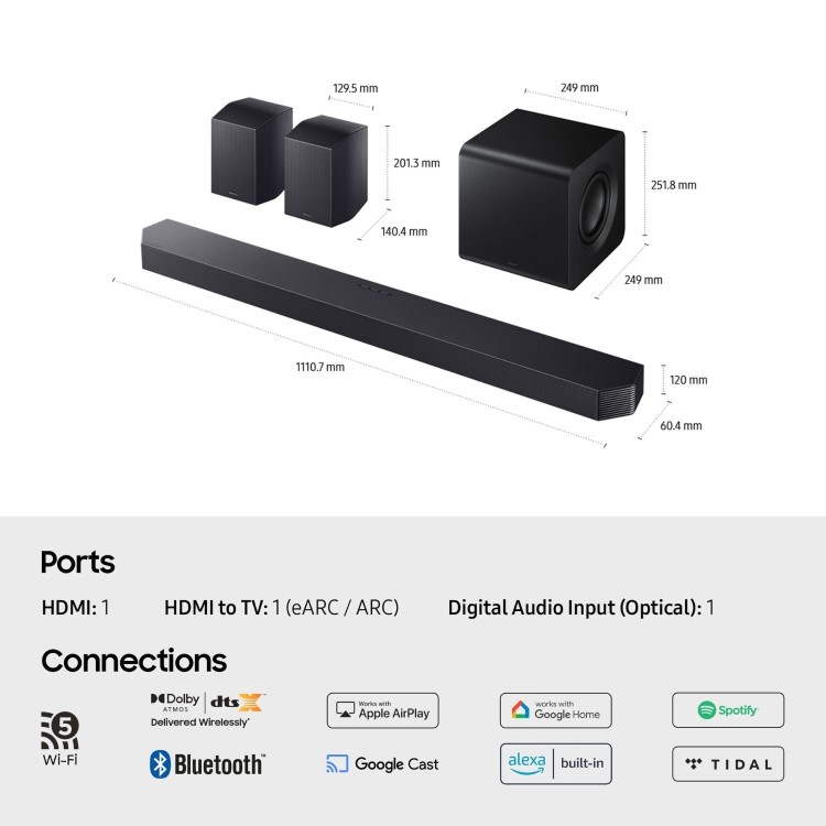 Samsung Q930F Q-Series Soundbar with Subwoofer and Rear Speakers