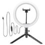 electriQ 10" LED Ring Light with Tripod Stand Phone Holder and Remote - electriQ