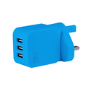 Triple juice USB Mains Charger - Blue