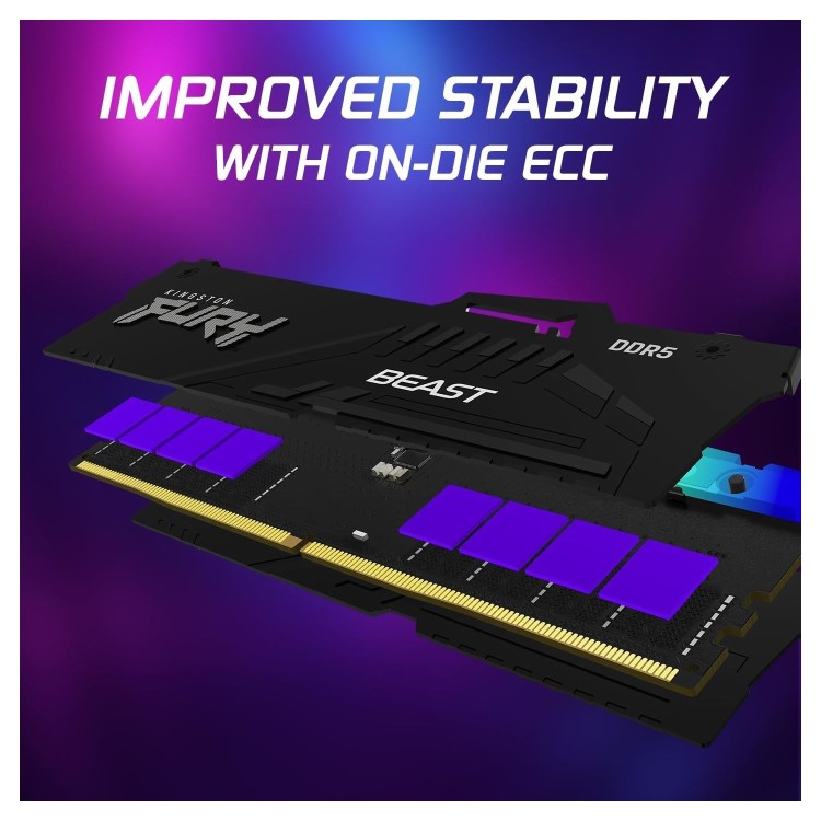 Kingston FURY Beast RGB 64GB (2x32GB) DIMM 6000MT/s DDR5 Desktop Memory