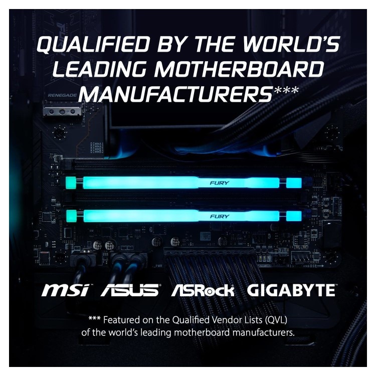 Kingston FURY Beast RGB 64GB (2x32GB) DIMM 6000MT/s DDR5 Desktop Memory