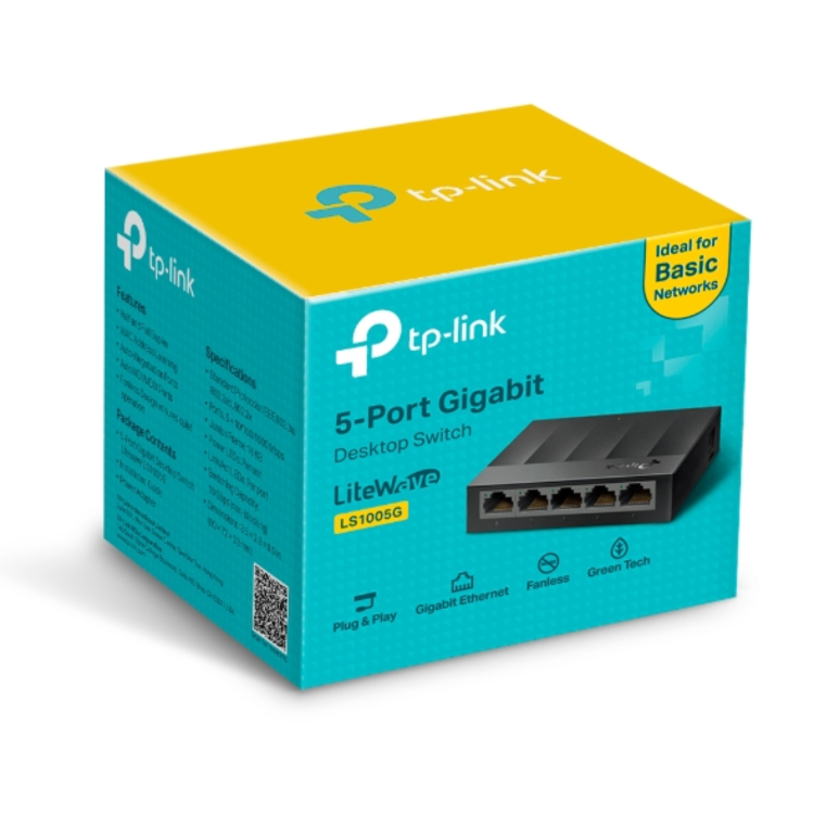 TP-Link LiteWave LS1005G 5-Port Non-PoE Desktop Unmanaged Switch