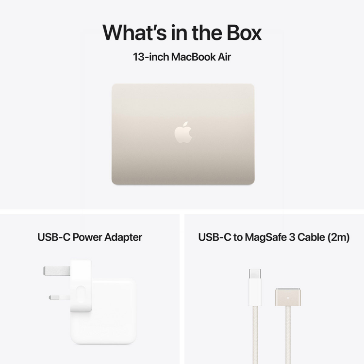 Apple MacBook Air 13 Inch M4 24GB RAM 512GB SSD 2025 - Starlight