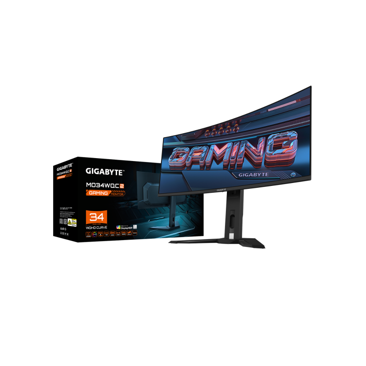 GIGABYTE AORUS MO34WQC2 34" OLED WQHD 240Hz 0.03ms UltraWide Curved USB-C Gaming Monitor