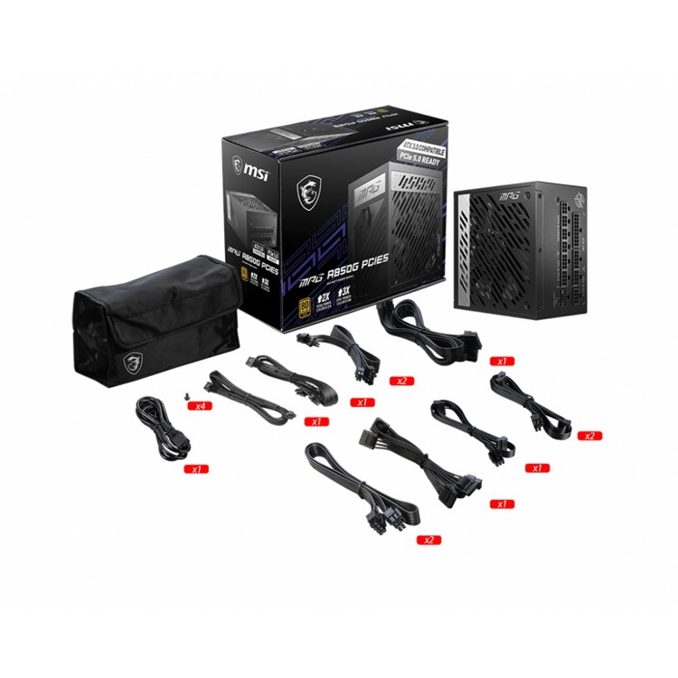 MSI MPG A850G PCIE5 850W Fully Modular 80 PLUS Gold Power Supply