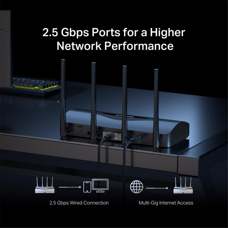 Mercusys MR27BE V1 - Wireless router 3-port switch - Wi-Fi 7, 1GbE, 2.5GbE Dual Band