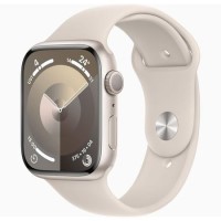 Apple Watch Series 9 GPS 45mm Starlight Aluminium Case with Starlight Sport Band - M/L
