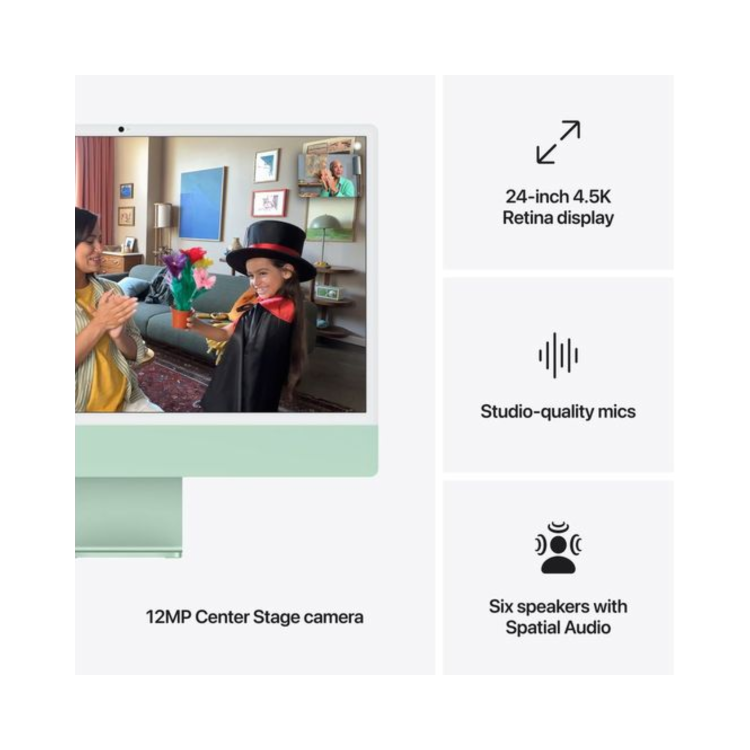 Apple iMac 2024 M4 8-Core 16GB RAM 256GB SSD 24 Inch 4.5K All-in-One PC - Green