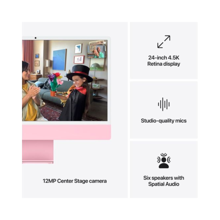 Apple iMac 2024 M4 10-Core 16GB RAM 256GB SSD 24 Inch 4.5K All-in-One PC - Pink