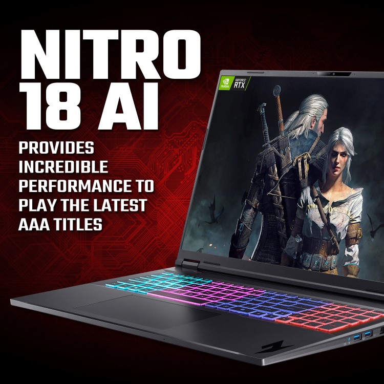 Acer Nitro 18 AMD Ryzen AI 7 16GB RAM 1TB SSD RTX 5070 Ti 165Hz 18 Inch Windows 11 Gaming Laptop