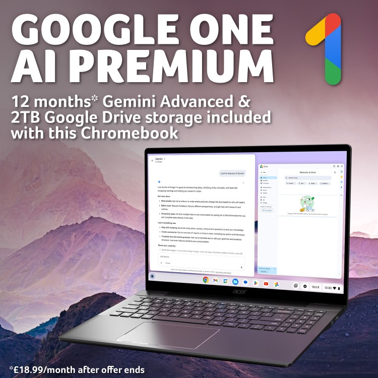 Acer Plus 516 Intel Core i3 8GB RAM 128GB SSD 16 Inch Chromebook