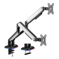 electriQ Gaming Dual Monitor Arm with RGB Lighting