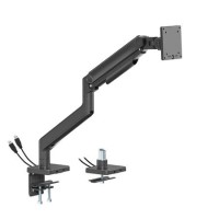 electriQ Single Premium Monitor Arm with USB A/C Ports For Up to x1 49" Screen