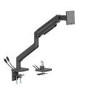 electriQ Single Premium Monitor Arm with USB A/C Ports For Up to x1 49" Screen