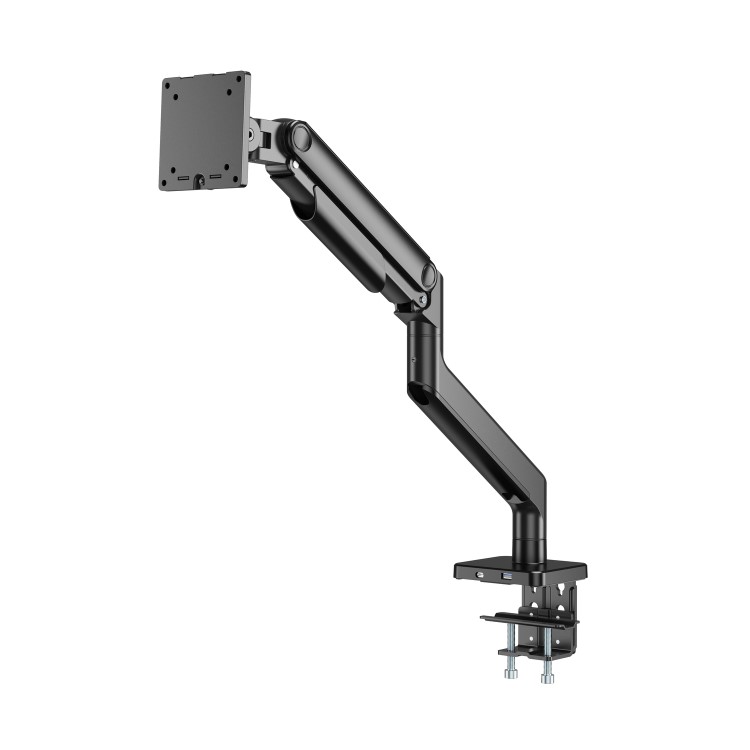 electriQ Single Premium Monitor Arm with USB A/C Ports For Up to x1 49" Screen