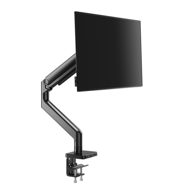 electriQ Single Premium Monitor Arm with USB A/C Ports For Up to x1 49" Screen