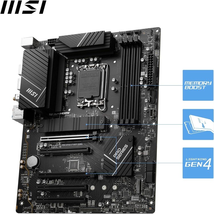 MSI PRO B760-P WIFI Intel B760 1700 DDR4 ATX Motherboard