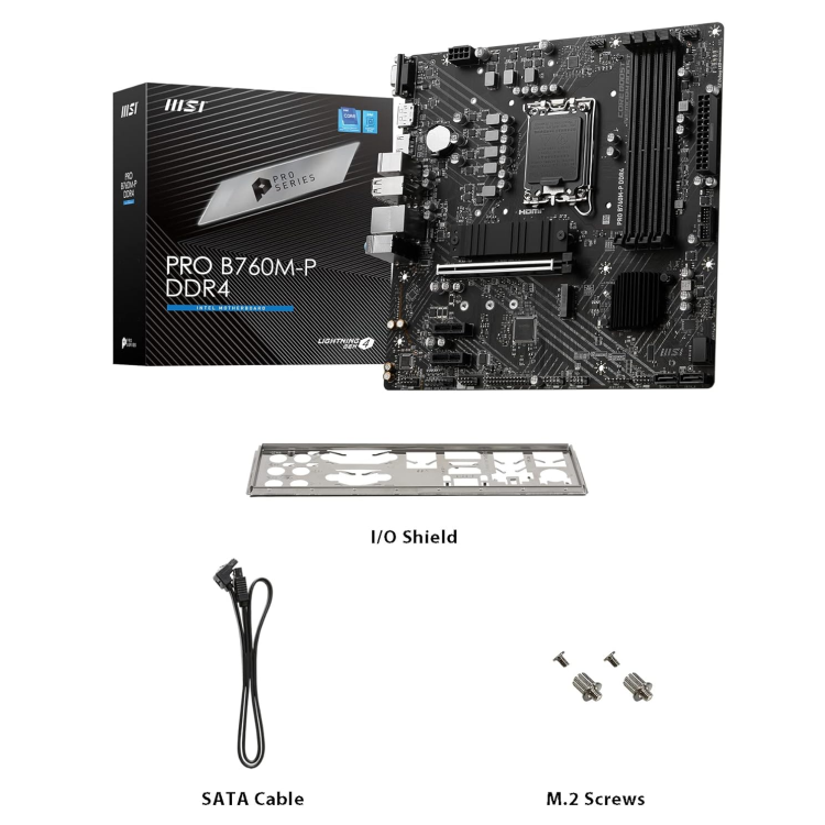 MSI PRO B760M-P Intel B760 1700 DDR4 Micro ATX Motherboard