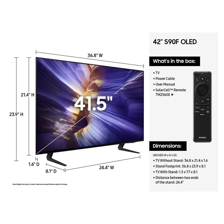 Samsung QE42S90FAEXXU 42-Inch 4K OLED Smart TV with HDR & Dolby Atmos