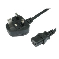 OEM 3 Meter UK Plug To C13 Mains Lead Cable Black