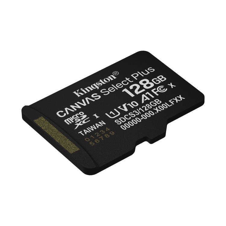 Kingston Canvas Select Plus 128GB microSDXC UHS-I Memory Card + microSD to SD adapter