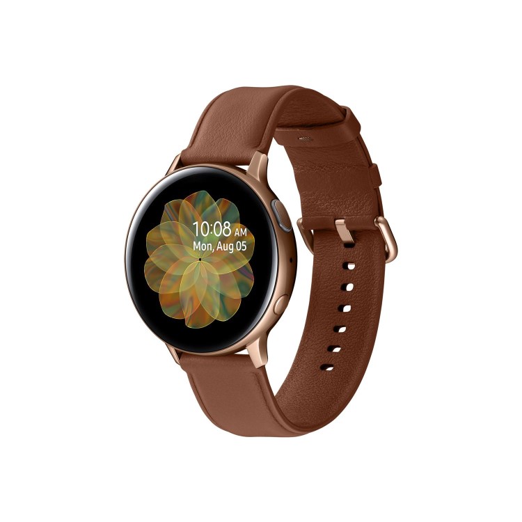 GRADE A1 - Samsung Galaxy Watch Active2 4G 44mm - Gold w/ Brown Leather Band