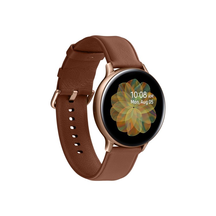 GRADE A1 - Samsung Galaxy Watch Active2 4G 44mm - Gold w/ Brown Leather Band