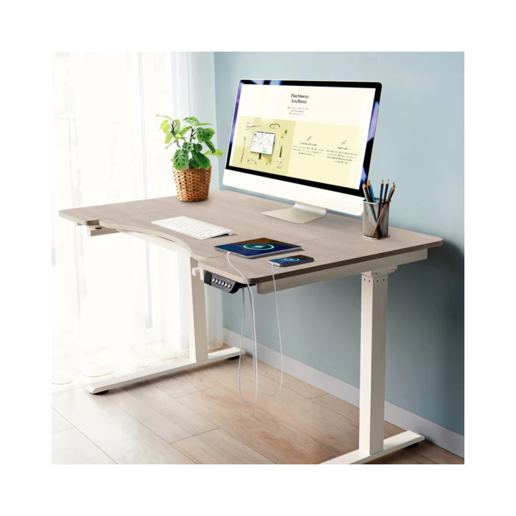 Light Wood Smart Height Adjustable Desk
