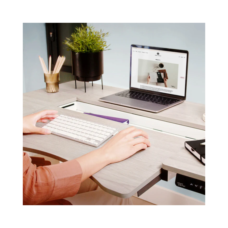 Light Wood Smart Height Adjustable Desk