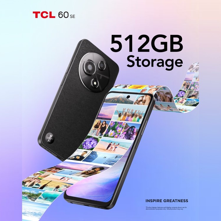 TCL 60SE Obsidian Black 6.7" 512GB 5G Unlocked & SIM Free Smartphone