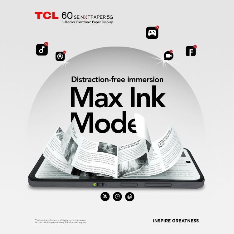 TCL 60SE NXTPAPER Space Grey 6.7" 256GB 5G Unlocked & SIM Free Smartphone